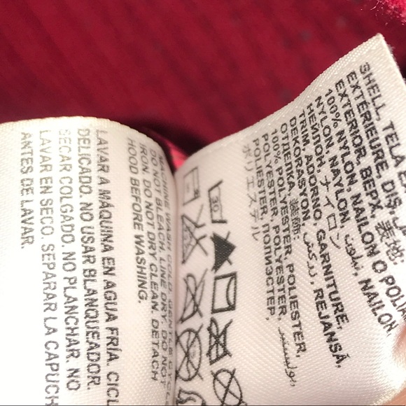 Bebe Cherry Red Bomber Puffer Gold Belted Jacket - Picture 15 of 15